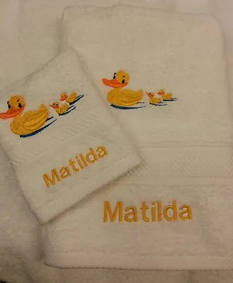 £14 • Buy Personalised Ducks Towel Set Christmas Gift Pres Hand Towel And Face Cloth
