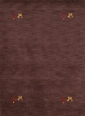 Artisan-made Brown Wool Gabbeh Rug Hand-knotted Carpet 4x6 Ft. • $202.26
