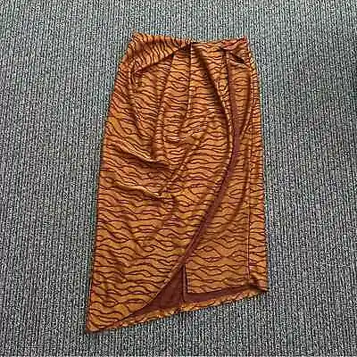 $38 • Buy Zara Collection Copper Jacquard Faux Wrap Skirt Women's Size Small