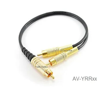 Single RCA Male To 2-RCA Male Gold-Plated Y-Splitter Cable • $9.95