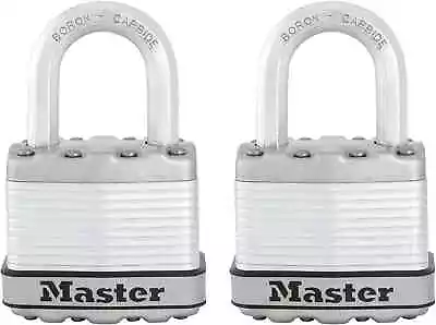 MASTER LOCK Pack Of 2 Heavy Duty Padlocks Security Level 8/10 Outdoor Keyed • £27.53