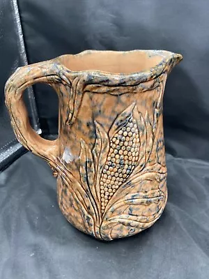 Roseville Pottery Cornelian Spongeware Majolica Corn Pitcher • $275