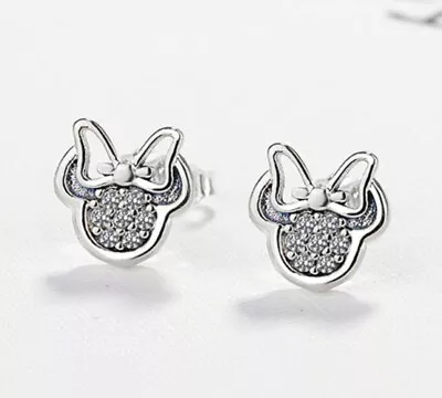 Fashion Jewelry Stud Earrings Children Girls Adult Silver Mickey Mouse Shaped • $8.95