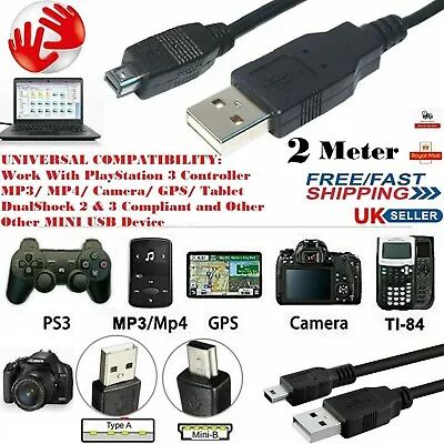 £2.44 • Buy 2M MINI USB Data & Charger Cable Lead For SAT NAV Garmin TomTom GPS GO One Start