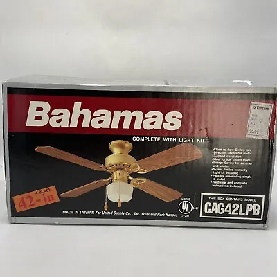 Vintage BAHAMA 42inch Ceiling Fan Light Kit CAG42LPB • $119.95