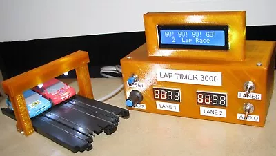 Two-Lane Arduino HO AFX Slot Car Lap Counter/Timer • $99