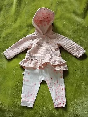 *Reduced*Ted Baker Baby Girl Outfit 3-6 Months Rose Pink White Hooded Lined VGC  • £4.50