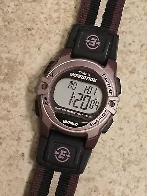 Timex Expedition Wristwatch Digital Multi Function Watch Indiglo ** WORKS ** • $26