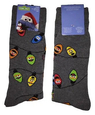 Adult Sesame Street Christmas Bert Ernie Elmo Cookie Ornaments Crew Socks NEW • $6.99