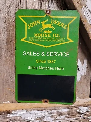 Vintage John Deere Sign Tin Metal Farming Diesel Tractor Dealer Sales Service • $128.42