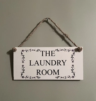 £6.99 • Buy Laundry Room Wooden Sign Housewarming Hinch Gift Present