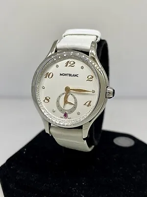 Montblanc Princess Grace De Monaco Diamond Bezel White Dial Women's Watch 106499 • $3250