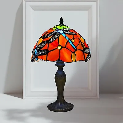 £62 • Buy Dragonfly Art Tiffany Table Lamp 10 Inch Shade Multicolour Art 16 Inches Height