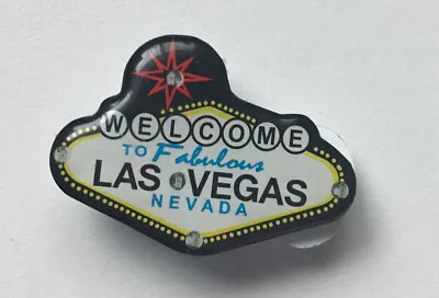 Welcome To Las Vegas Flashing Light Up Sign Magnetic Hat Pin Jacket Lapel Fridge • $7.99