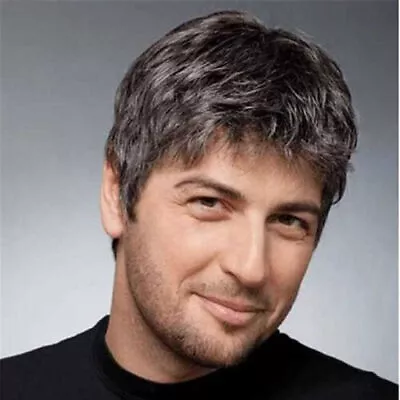 Mens Short Wig Black Brown Male Daily Hair Wig Daily Natural Cosplay Full Wigs • $15.99