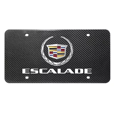 Cadillac Escalade UV Color Graphic 100% Real Black Carbon Fiber License Plate • $63.99