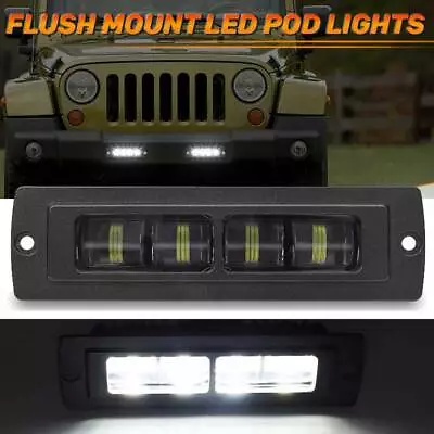 1X 7inch Flush Mount LED Work Light Bar Pods Fog Offroad Driving Flood Spot SUV • $22.98