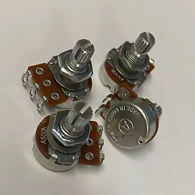 4 - Alpha 500K Mini Audio Taper Guitar Or Bass Pots Split Shaft Potentiometers • $15