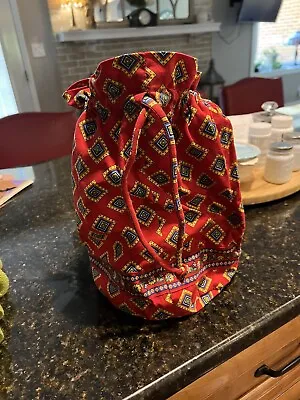 Vera Bradley Villa Red Ditty Bag Draw String Closure HARD TO FIND ITEM • $10