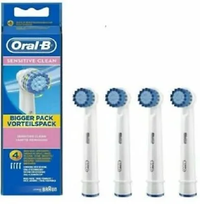 4 Oral-B Sensitive Clean Electric Toothbrush Replacement Brush Head Refills • $16.90
