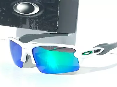 NEW* Oakley FLAK 2.0 White W Green POLARIZED Galaxy Jade Lens Sunglass 9188 • $138.86