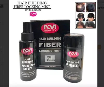 Nmb Hair Building Fiber With Locking Mist Spray  Black/dark Brown • £12.44