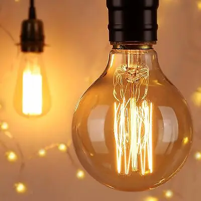 B22 Vintage Retro Edison Antique Filament Dimmable 240V Lamp Light Bulb G95 • £5.89