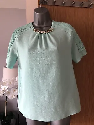 $10.98 • Buy Zara Mint Green Top With Chain Detail Size M Medium