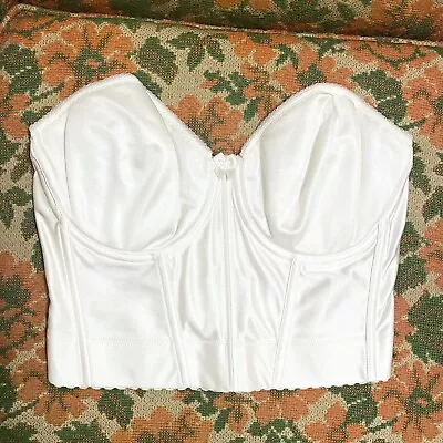 VA BIEN | Vintage Cream Bow Lace Coquette Corset Bustier Top Size 36D • $19.99