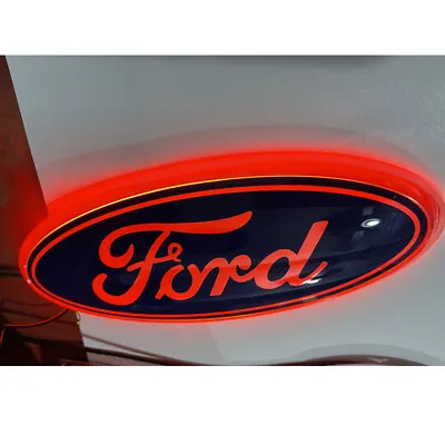 $56.99 • Buy 9 Inch Red LED Emblem Light Badge For Ford Truck F150 05-14 Light Oval Badge