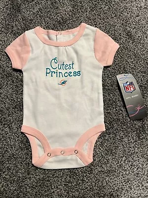 NFL Licensed Miami Dolphins Baby Bodysuit One Piece Cutest Princess New • $7.99