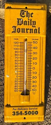 Vintage Advertising Thermometer From The Daily Journal Newspaper Elizabethn.j. • $24.99