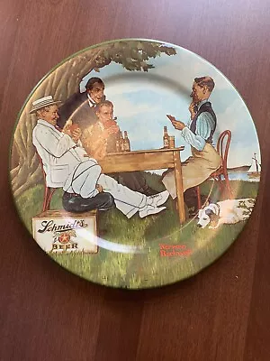 NORMAN ROCKWELL SCHMIDTS BEER. THE WINNING HAND COLLECTIBLE PLATE 1984. 10  Diam • $10.95