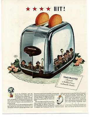 1939 Toastmaster Toaster Mirror Finish Pink Roses Vintage Print Ad • $8.95