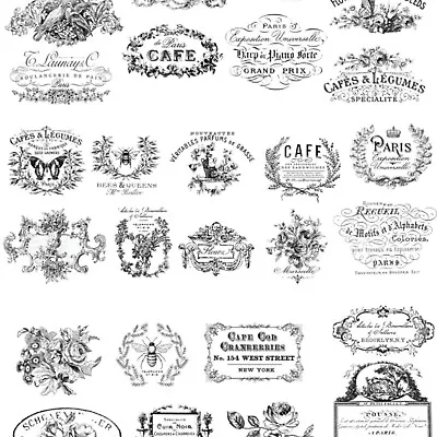 Rub On Furniture Transfers CLASSIC VINTAGE LABELS Furniture Decals Transfer Text • $29.99