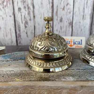 Victorian Brass Desk Bell W/ Ringer - Antique Vintage Style - Retail Countertop  • $29.94