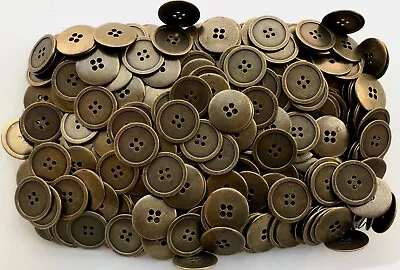 15mm 18mm 20mm 23mm Antique Aged Brass Metal 4 Hole Buttons (L43 L43A L44) • £1.49