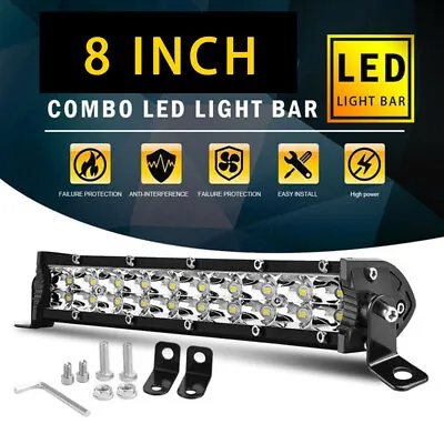 8 Inch Work LED Light Bar Dual Row Flood Spot Combo Offroad ATV Driving Fog Lamp • $12.34