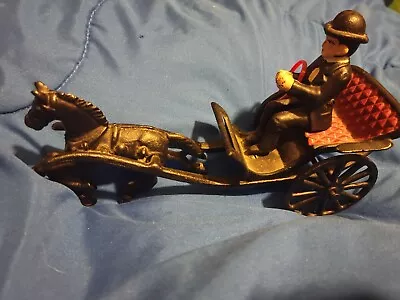 Vintage CAST IRON Horse Drawn Buggy With Man Driver Carriage • $29.99