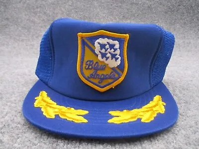 Vintage US Navy Blue Angels Trucker Hat Cap Blue Snap Back 80s 90s • $14.24