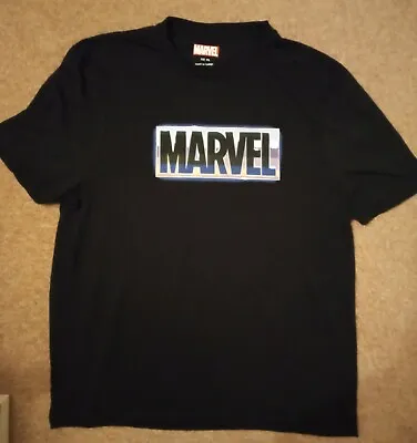 Marvel Logo Black T Shirt Mens Size XXL • £9.99