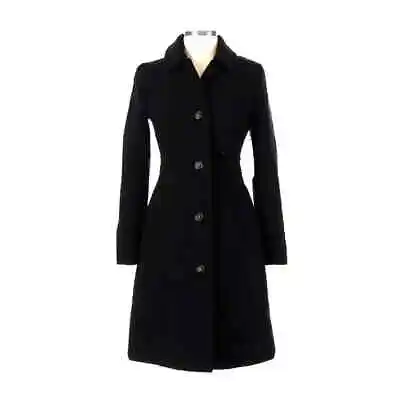 NWT J.Crew Classic Lady Day Coat In Black Italian Doublecloth Wool Thinsulate 2 • $200