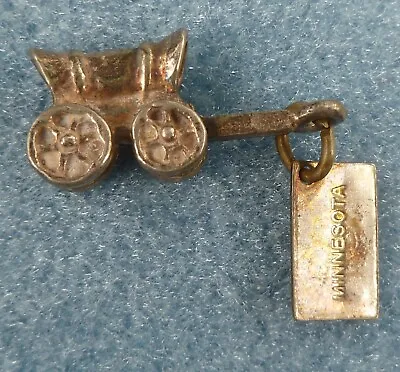 Sterling Silver Covered Wagon Conestoga Charm With Minnesota Tag • $12