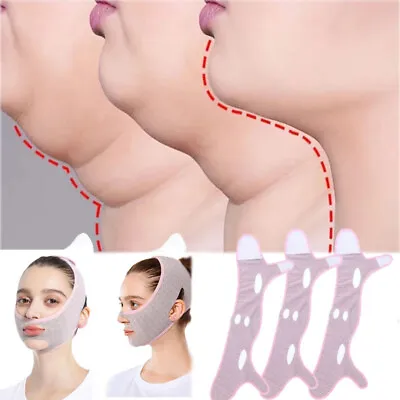 1/3PC Beauty Face Sculpting Sleep MaskV Line Lifting Mask Facial Slimming Strap • $20.97