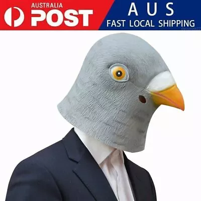 Pigeon Head Mask Creepy Animal Halloween Costume Theater Prop Latex Party Toy AU • $14.99