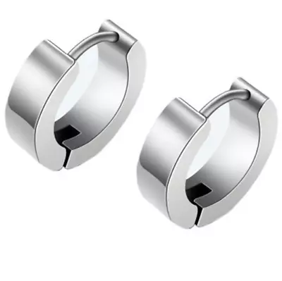 Hypoallergenic Titanium Steel Loop Earrings For Men Women Huggie Hoop Piercing • $4.99