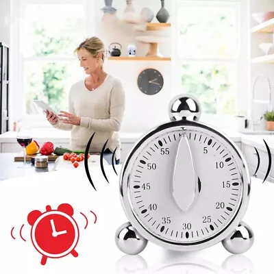60 Minutes Kitchen Mechanical Timer Baking Cooking Reminder Loud Alarm Clock·. • $10.29