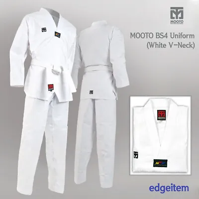 MOOTO BS4 Uniform With White V-Neck TKD Taekwondo WTF Dobok • $62.70