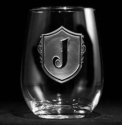 Personalized Monogrammed Stemless Wine Glasses - Set Of 2 (m22) • $39.60