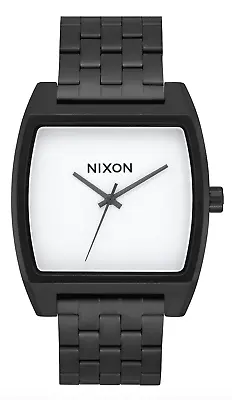 Nixon Time Tracker Black Watch With White Face 37mm A1245 005 New In Box • $84